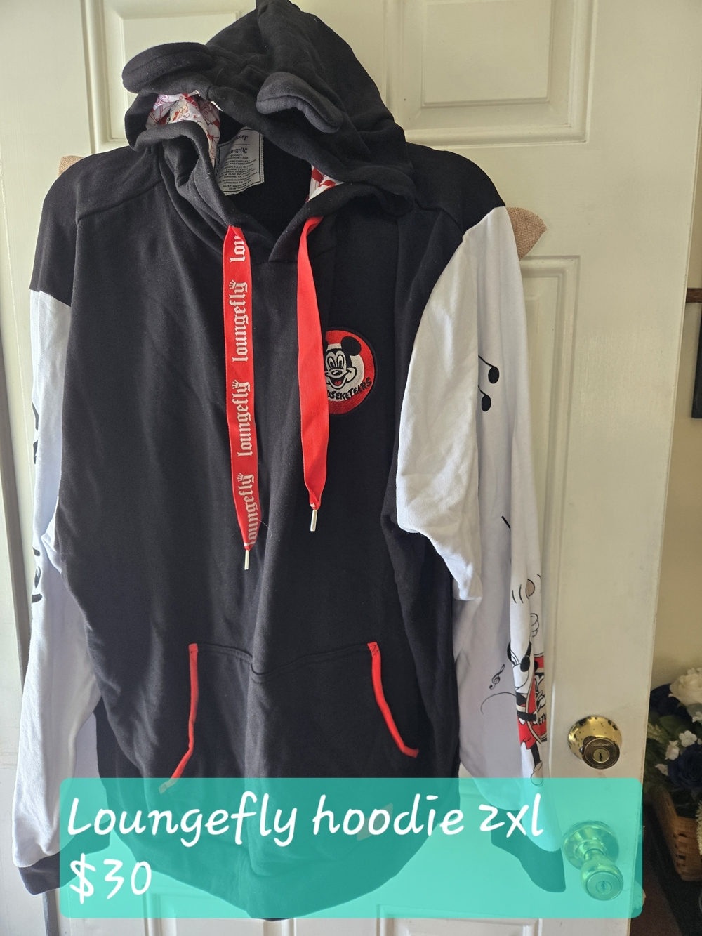 Loungefly Black, White & Red Mickey Mouse Hoodie
